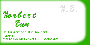 norbert bun business card